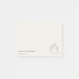 Minimal Elegant Haarstylist Elfenbeinhaarschere Post-it Klebezettel