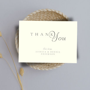 Minimal Elegant Ivory Typografy Script Hochzeit Dankeskarte