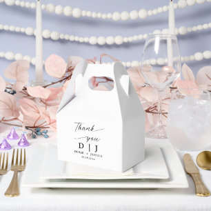 Minimal Elegant Luxus White & Black Wedding Geschenkschachtel