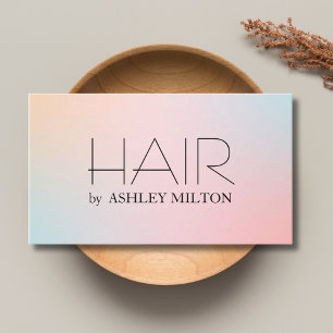 Minimal Elegant Pastel Gradient Bold Friseurin Visitenkarte