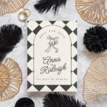 Minimal elegant Schwarz und Weiß Save the Date