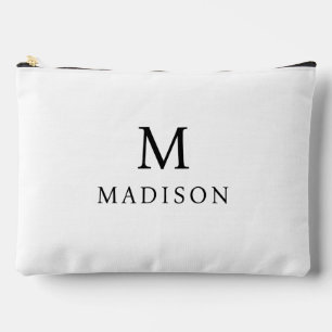 Minimal & elegant Schwarz/Weiß Individuelle Name Zubehörtasche