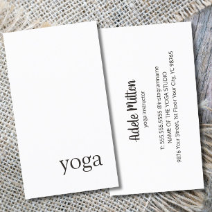 Minimal Elegant Schwarz-weiß Yoga Instructor Visitenkarte