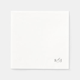 Minimal Elegant Script Monogram Serviette