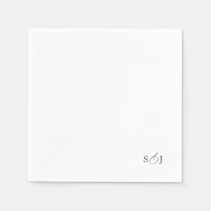 Minimal Elegant Script Monogram Serviette