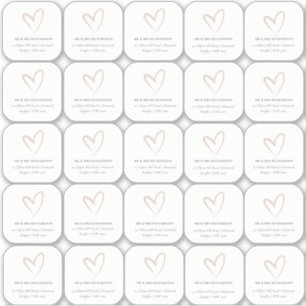Minimal Elegant Simple Blush Herzname Aufkleber