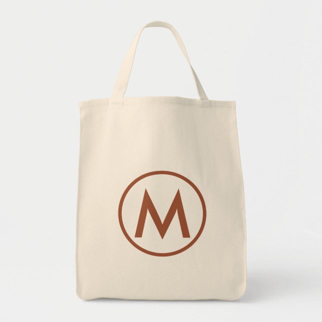Minimal Elegant Terracotta Monogram Tragetasche (Vorne)