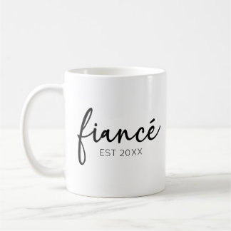Minimal Elegant Verlobte Custom Year Minimalistisc Kaffeetasse