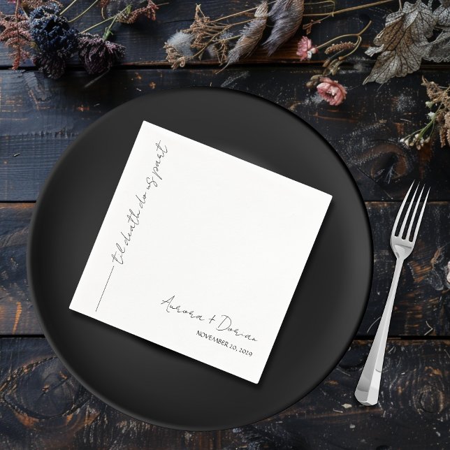 Minimal Elegant Wedding Napkin Serviette (Von Creator hochgeladen)