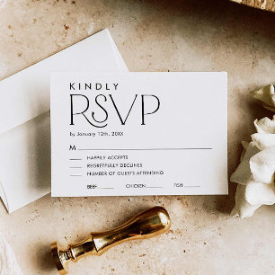 Minimal Elegant Wedding RSVP Card Karte