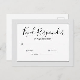 Minimal Elegant Wedding RSVP Postcard Postkarte