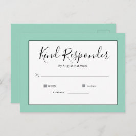Minimal Elegant Wedding RSVP Postcard Postkarte