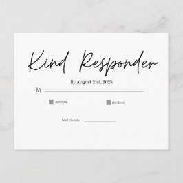 Minimal Elegant Wedding RSVP Postcard Postkarte
