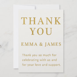 Minimal Elegant Wedding Thank You Card Dankeskarte