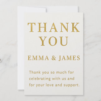 Minimal Elegant Wedding Thank You Card Dankeskarte