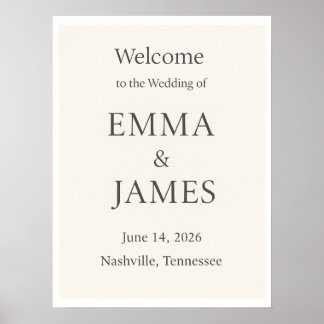 Minimal Elegant Wedding Welcome Sign | Editable 18 Poster