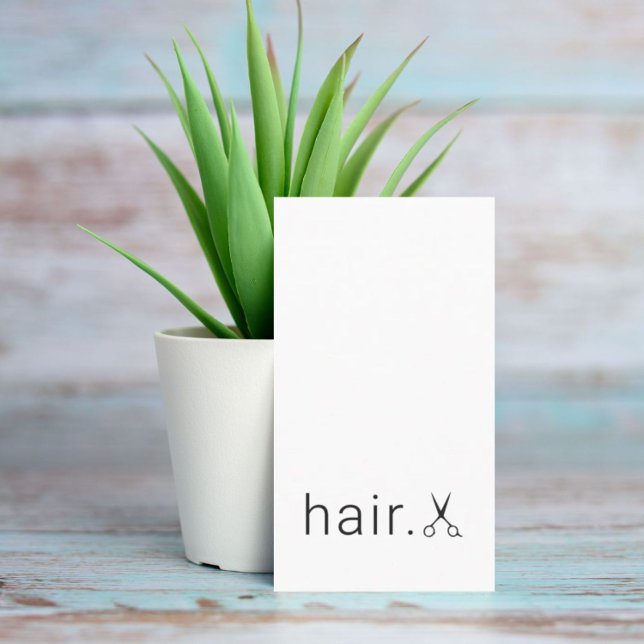 Minimal Elegant White Black Scissors Friseurstylis Visitenkarte (Von Creator hochgeladen)
