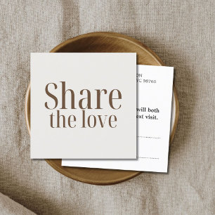 Minimal Elegante Beige Pastel Salon Empfehlungskarte