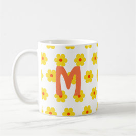 Minimal elegante Bestfreundlichkeit blumenmonogram Kaffeetasse