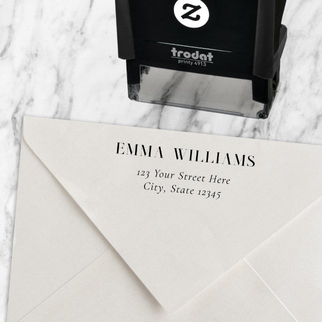Minimal Elegante Chic Rücksendeadresse Permastempel (Von Creator hochgeladen)