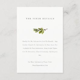 Minimal Elegante Einfache Kiefernzweigung Details Begleitkarte