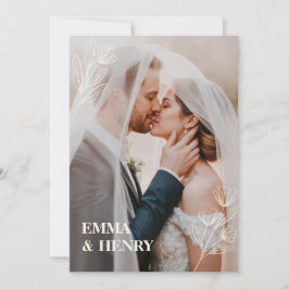 Minimal elegante Hochzeit Einladung mit Bride & Gr