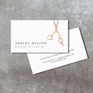 Minimal Elegante Imitate Goldschere Haarstiel Visitenkarte