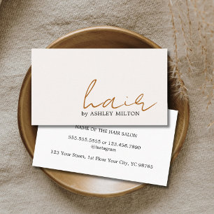 Minimal Elegante Leichte Pastel Frisör Visitenkarte