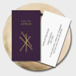 Minimal Elegante Lila Golden Buttons Treppenweg Visitenkarte