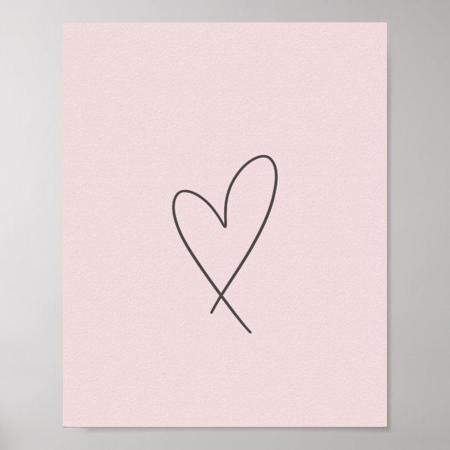 Minimal Elegante Linie Kunst, Dichtung und Rosa Poster (Vorne)
