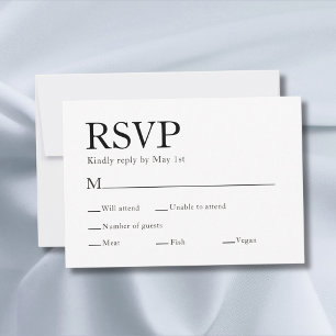 Minimal Elegante Meal Choice RSVP Karte