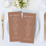Minimal elegante Mocha Mousse Wedding Food Menu Menükarte<br><div class="desc">Das ist ein Minimal elegantes Mocha Mousse Wedding Food Menü.</div>