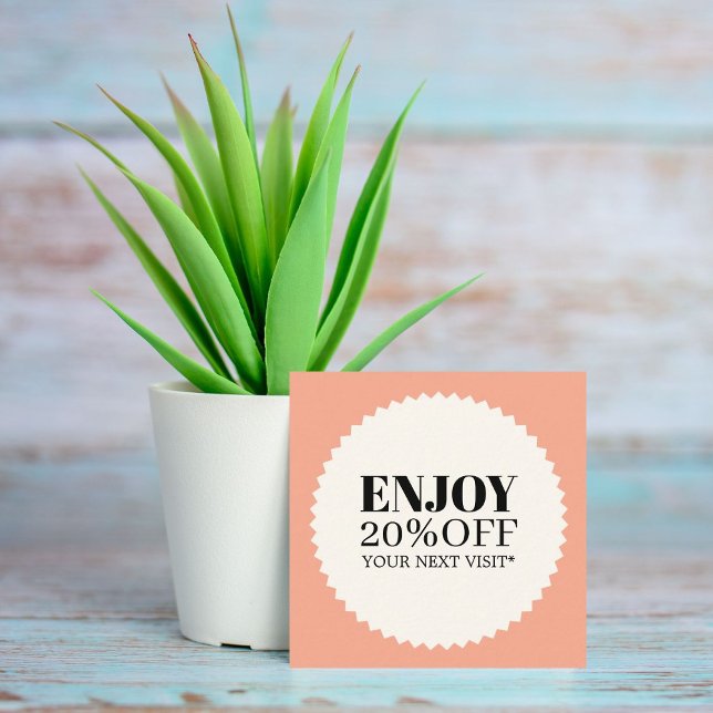 Minimal Elegante Pastel Black Bold Salon Rabattkarte (Von Creator hochgeladen)