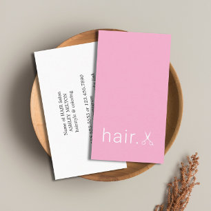 Minimal Elegante Rose Weißschere Friseursalon  Visitenkarte