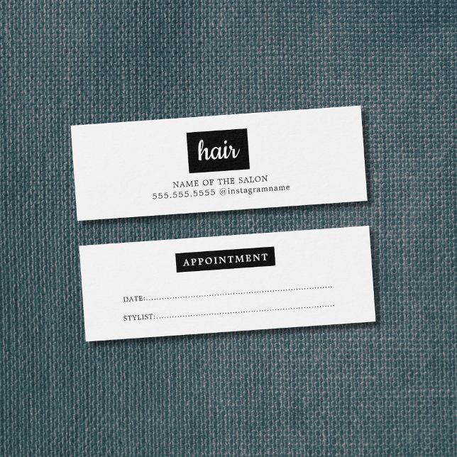 Minimal Elegante Schwarz-weiß Haare Ernennung (Von Creator hochgeladen)