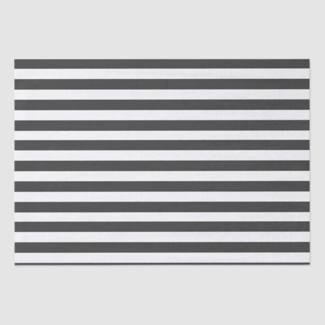 Minimal Elegante Schwarz-weiße Streifen Seidenpapier (Vorderseite)