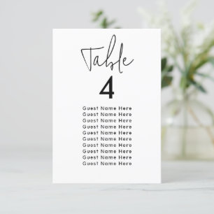 Minimal elegante Table Guest Names Sitze Chart Chi