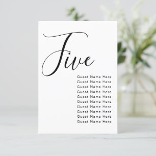 Minimal elegante Table Guest Names Sitze Chart Chi