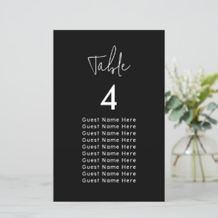 Minimal elegante Table Guest Names Sitze Chart Chi
