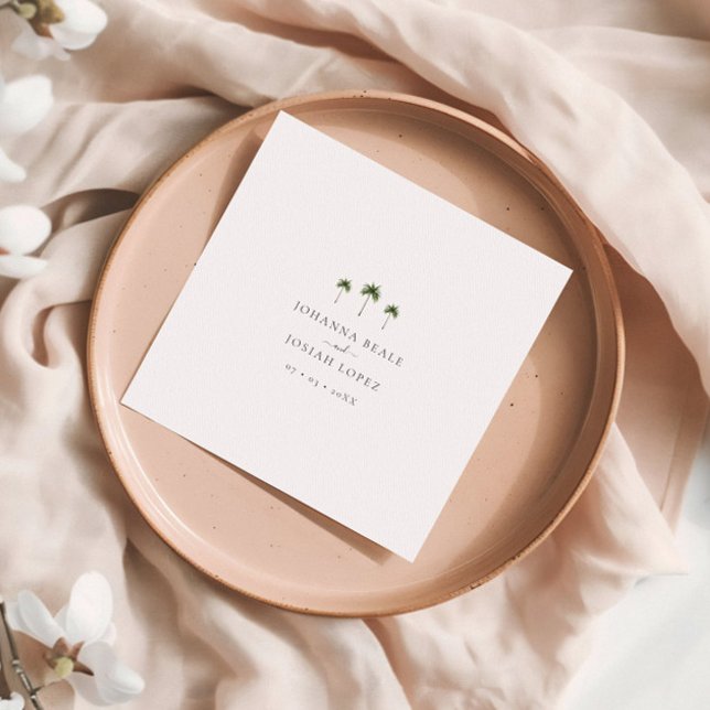 Minimal Elegante Tropical Palm Tree Wedding Serviette (Von Creator hochgeladen)