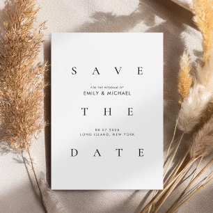Minimal elegante Typografie Hochzeit speichern Sie Save The Date