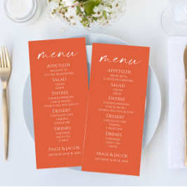 Minimal elegante Verona Sunset Wedding Food Menü Menükarte