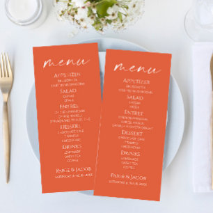 Minimal elegante Verona Sunset Wedding Food Menü Menükarte