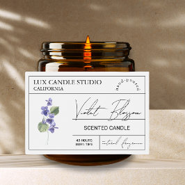 Minimal Elegante Violet Candle Jar Label Lebensmitteletikett