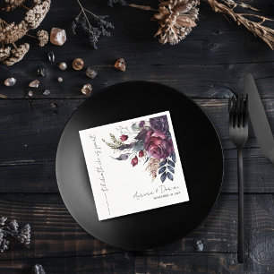 Minimal Elegante Watercolor Florenz Hochzeit Napki Serviette