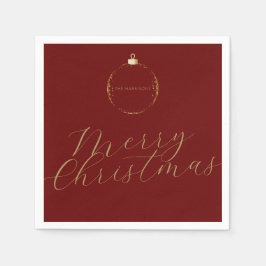 Minimal Elegante Weihnachts Bauble Imitate Serviette