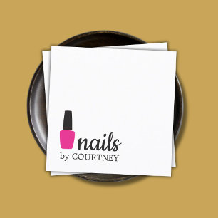 Minimal elegante weiße rosa Nägel Quadratische Visitenkarte