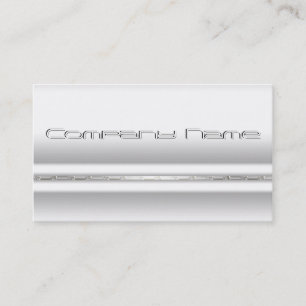 Minimal Elegante White Satin Business Card Visitenkarte