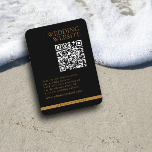 Minimal Eleganter Black & Copper QR Code Hochzeit Begleitkarte