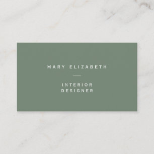 Minimal Eleganter QR Code Olive Green Business Car Visitenkarte